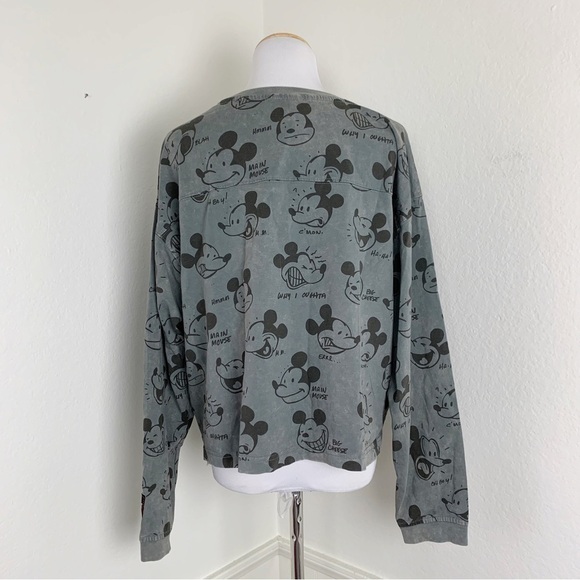 Disney Artist Series Mickey Mood Long Sleeve Shirt MM Script Bret Iwan Womens L - Picture 13 of 14